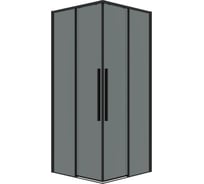 Душевое ограждение Grossman Galaxy (90х90х195) квадрат, раздвижные, черн.мат, стекло тонирован,1 место 300.K33.01.9090.21.10