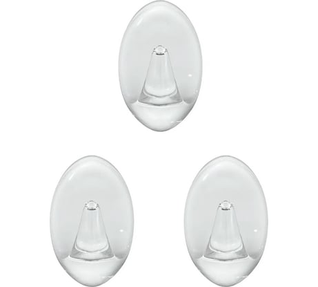 Крючки Kleber пластик на липкой ленте 5, 5 см, прозрачные 3 шт. KLE-SG007