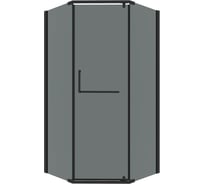 Душевое ограждение Grossman Pragma (90х90х195) трапеция, распашная, черн. матовый, стекло тонированное 302.K33.03.9090.21.10