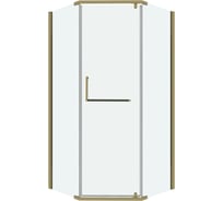 Душевое ограждение Grossman Pragma (90х90х195) трапеция, распашная, золото сатин, стекло прозрач 302.K33.03.9090.32.00