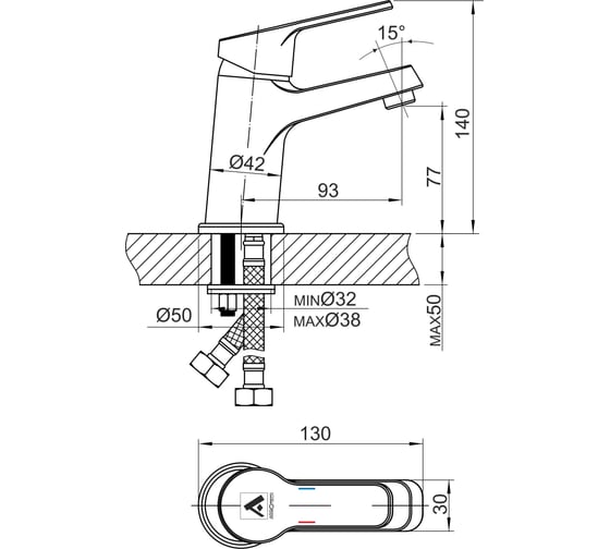 Смеситель для умывальника ARGOTECH ENDER d-35 44266