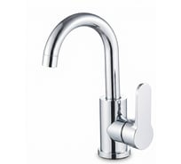 Смеситель для умывальника ARGOTECH поворотный излив, J-обр., GEKTOR d-35 нерж. сталь хpом, 44269