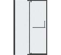 Дверь в нишу Grossman Pragma 110*195 см, черный матовый, стекло шиншилла, 1 место 100.K33.03.110.21.02