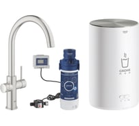 Стартовый комплект с бойлером Grohe Grohe Red II Duo M-size, смеситель с C-образным изливом 30083DC1