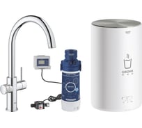 Стартовый комплект с бойлером M-size, смеситель Grohe Grohe Red II Duo с C-образным изливом 30083001