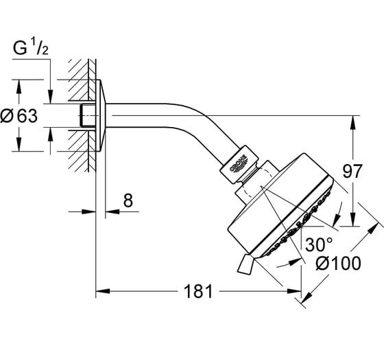 Душевой набор Grohe New Tempesta Cosmopolitan 100 IV 9,5 л/мин 27869001