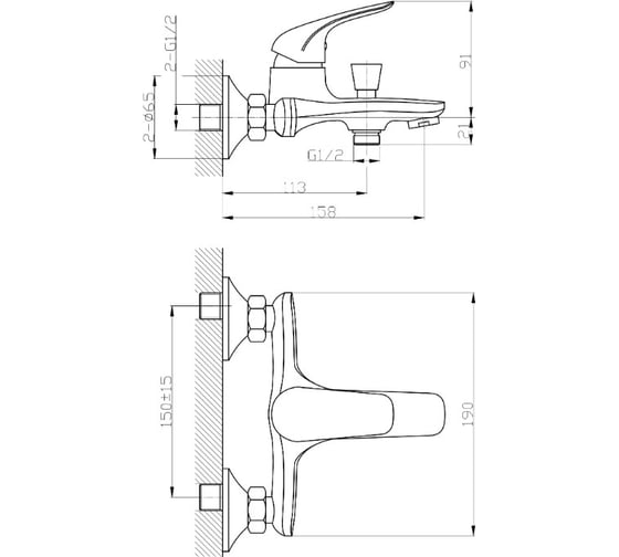 Смеситель для ванной TOKITO TOK-KIT-1014