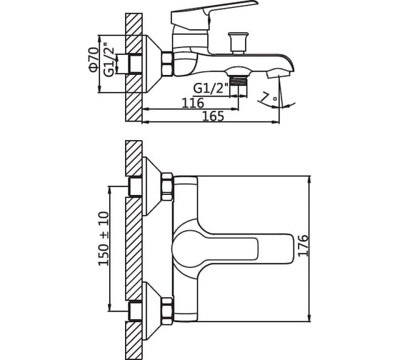 Смеситель для ванной TOKITO TOK-SAI-1014