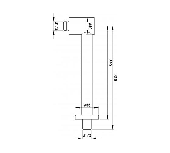Держатель для верхнего душа Round Aquanet AF210-31R-S сталь, сатин 00245266