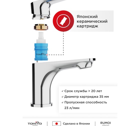 Cмеситель для раковины TOKITO TOK-RUM-1011