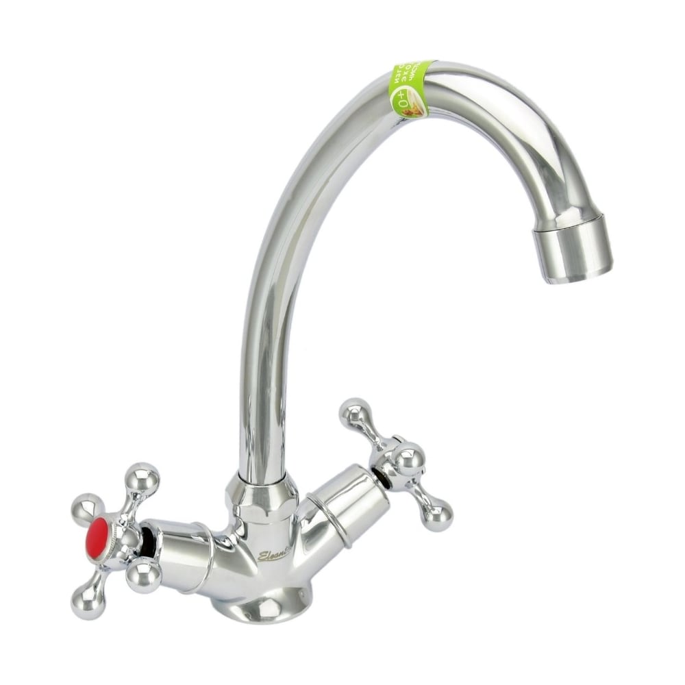 Латунный смеситель для мойки Eleanti двуручный, кран-буксы керамические ...