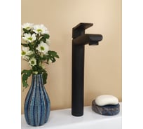 Смеситель для умывальника Melodia della vita Хэви, картридж 35мм, высокий излив, черный 19513