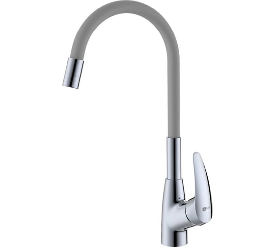 Смеситель для кухни Lemark Линара с гибким изливом, хром/серый LM0415C-Gray
