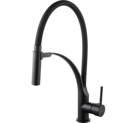 Смеситель для кухни Lemark Соул с гибким изливом, черный LM6007BL