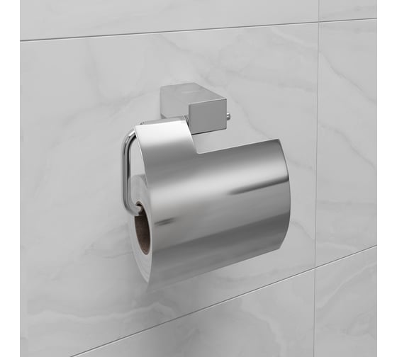Держатель для туалетной бумаги Lemark SMOOTH LINE с крышкой, хром 9721010