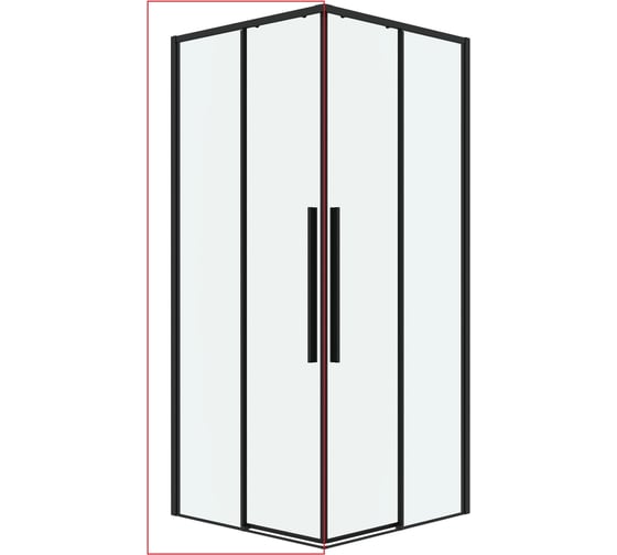 Душевое ограждение 1/2 Grossman Galaxy (120х195) черный матовый, стекло прозрачное, 1 место 1/2.K33.01.12.21.00
