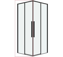 Душевое ограждение 1/2 Grossman Galaxy (90х195) черный матовый, стекло прозрачное, 1 место 1/2.K33.01.90.21.00