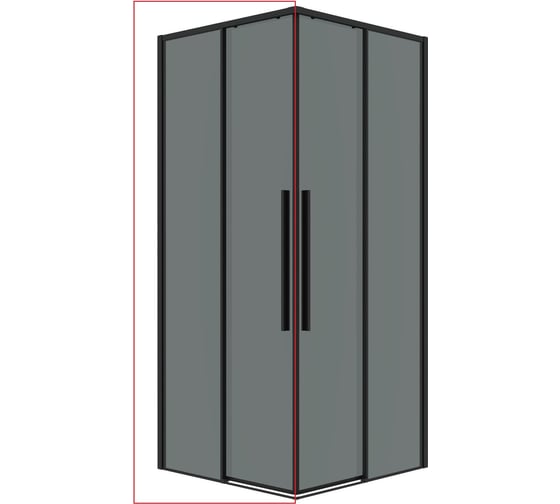 Душевое ограждение 1/2 Grossman Galaxy (110х195) черный матовый, стекло тонированное, 1 место 1/2.K33.01.11.21.10
