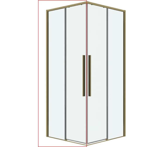 Душевое ограждение 1/2 Grossman Galaxy (110х195) золото сатин, стекло прозрачное, 1 место 1/2.K33.01.11.32.00 1