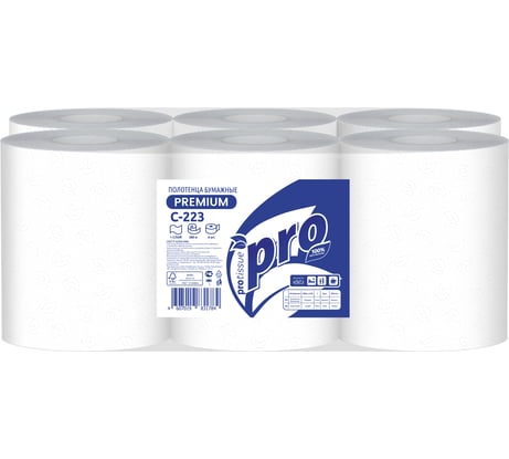 Protissue Полотенца бумажные рулонные,1сл,280 метров, 6 рулонов, С223
