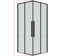 Душевое ограждение 1/2 Grossman Galaxy (100х195) черный матовый, стекло шиншилла, 1 место 1/2.K33.01.10.21.02