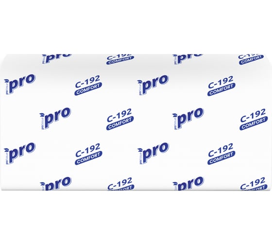 Бумажные полотенца Protissue V сложения, 1 слой, 25 гр, 250 листов, 20 пачек С192 23822