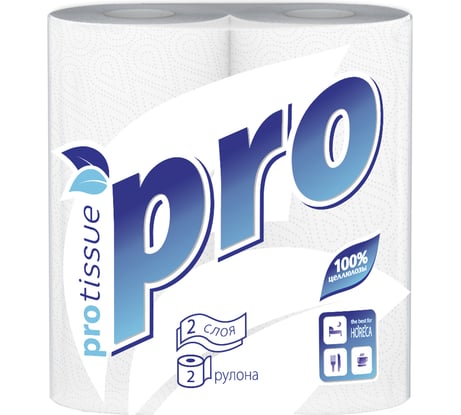 Бумажные полотенца Protissue рулонные, 2 слоя, 60 листов, 15 метров С162