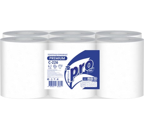 Полотенца протирочные Protissue 680 листов,170 метров, 6 рулонов, С226