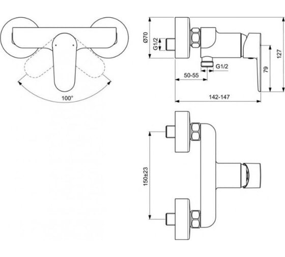 Смеситель для душа IDEAL STANDARD BC499AA CERAFINE O 00000073212
