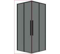 Душевое ограждение 1/2 Grossman Galaxy (90х195) черный матовый, стекло тонированное, 1 место 1/2.K33.01.90.21.10