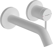 Смеситель для раковины Hansgrohe Tecturis S однорычажный, для скрытого монтажа, настенный, с изливом 16.5 см, матовый белый 73350700