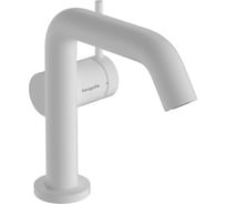 Смеситель для раковины Hansgrohe Tecturis S 110 Fine CoolStart EcoSmart+, со сливным гарнитуром push-open, матовый белый 73320700
