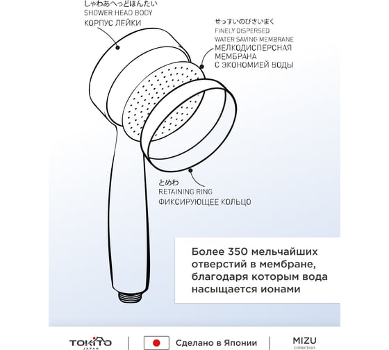 Лейка для душа TOKITO энергия + бодрость TOK-MIZU-1015