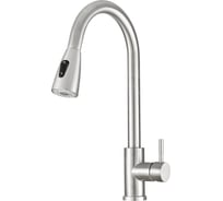 Смеситель для кухни Melodia della vita высокий из нержавеющей стали с вытяжным изливом, с подводкой 50см 19806