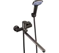 Смеситель для ванны Melodia della vita черный, картридж 35 мм длинный излив, 350 мм 19794