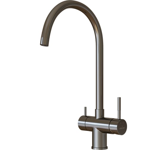 Смеситель для кухни MIXLINE 35k MLSS-0326BL трубчатый излив, подкл.к фильтру, черный графит 553826