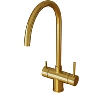 Смеситель для кухни MIXLINE 35k MLSS-0326G трубчатый излив, подключение к фильтру, золото 553827