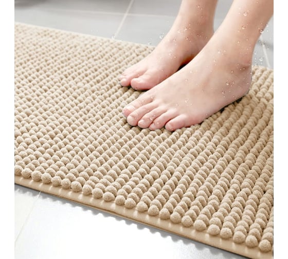 Коврик Arya home Softy из синели, 50x70 см, бежевый 8680943223739