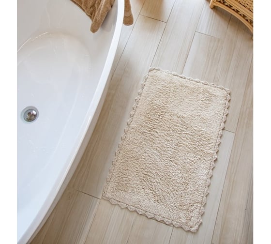Коврик для ванной Arya home Helen 50x80 см, бежевый 8680943101952