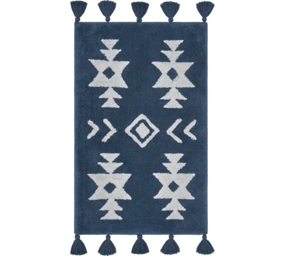 Коврик для ванной Arya home Norris 50x80 см, синий, белый 8680943228154 1