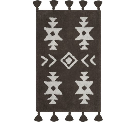 Коврик для ванной Arya home Norris 50x80 см, коричневый, белый 8680943228444 1