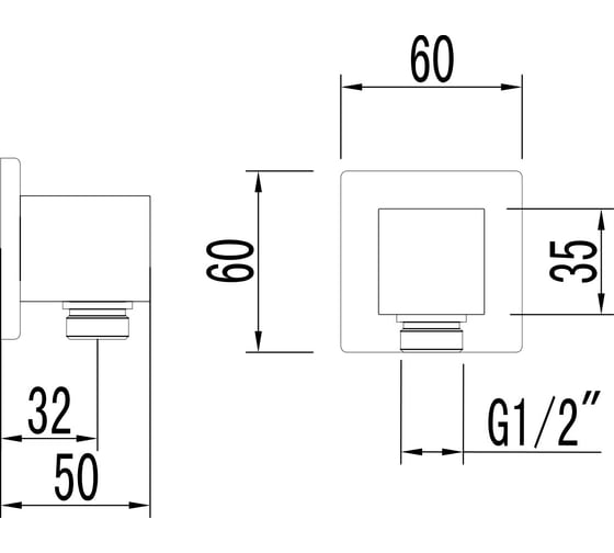 Подключение для душевого шланга Lemark для LM4522C, LM4529C, LM7842C, LM7849C, хром LM4583C