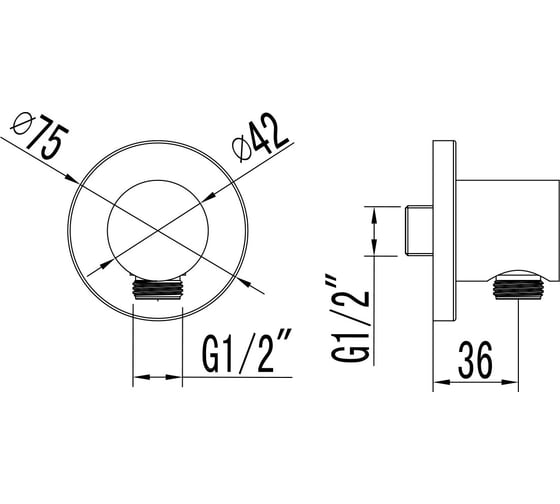 Подключение для душевого шланга Lemark для LM4322C, LM4922CW, LM7822C, LM7829C, хром LM4383C