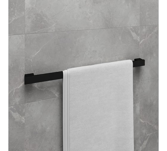 Полотенцедержатель Lemark SMOOTH LINE одинарный, чёрный 9782023