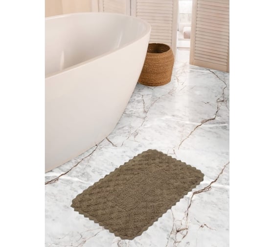 Набор ковриков для ванной Arya home Adonis 50x70, 60x100 см, коричневый 8680943229489