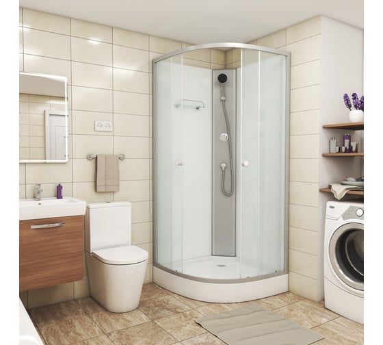 Душевая кабина Niagara NG-4301-14BK (900x900x2000) низкий поддон(13см) стекло матовое, 3 места 43011423BK