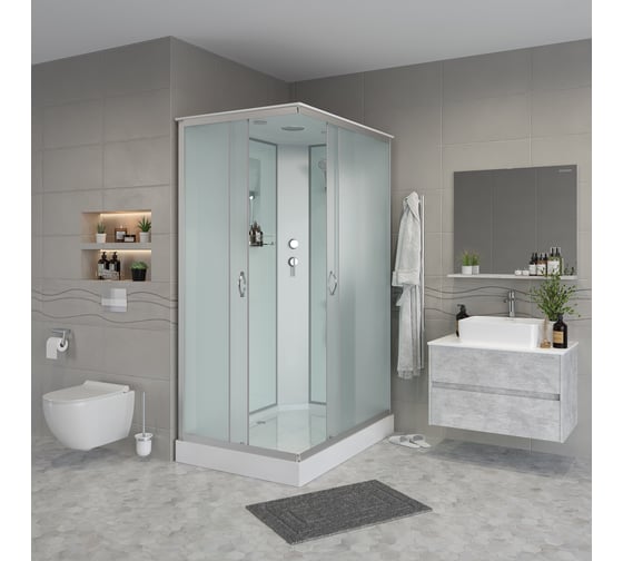 Душевая кабина Niagara NG-43295-14Q (1200x900x2150) низкий поддон(13см) стекло матовое, 3 места 432953Q