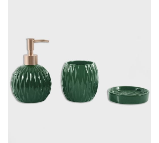 Набор для ванной Arya home Precious 3 предмета, изумрудный 8680943100566 1