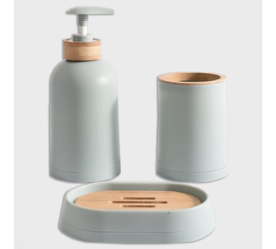 Набор для ванной Arya home Rustic 3 предмета, зеленый 8680943100689 1