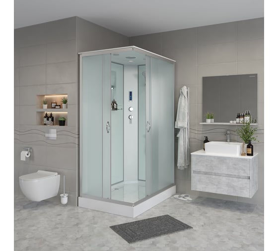 Душевая кабина Niagara NG-43185-14QP (1100x800x2150) низкий поддон (13см) стекло матовое, 3 места 431853QP